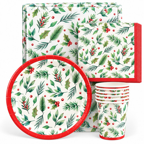 Christmas partyware set - christmas, plates