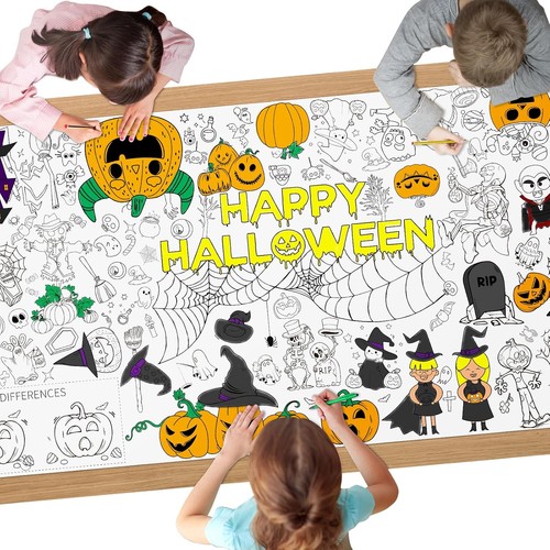 Halloween colouring tablecloth - halloween,