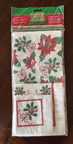 Poinsettia paper tablecloth - paper,