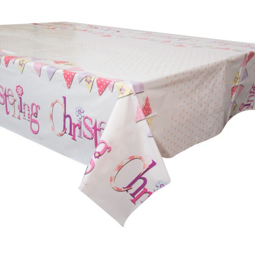 Pink bunting christening - pink,