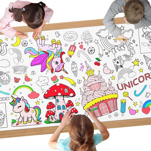 Unicorn coloring tablecloth - unicorn,