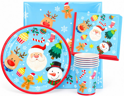 Christmas partyware set plates - partyware,